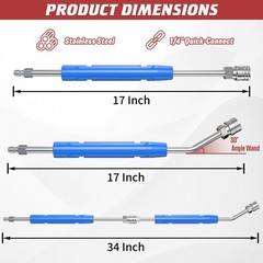 17 Inch Pressure Washer Extension Wand, 4000 PSI Stainless Steel Power Washer…