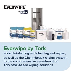 Tork 192840 1-Ply 12 x 5.25 Chem-Ready Wiping Rolls – White (6/Carton) New