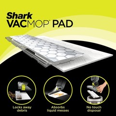 Shark VACMOP Disposable Hard Floor Pad Refills, 32 Pads, White