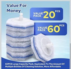 CECAILIN Disposable Toilet Brush Refill Pads 60pcs Fresh Scent
