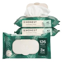 The Honest Company Hypoallergenic 42 Count (Pack of 3), Tropical Leaves