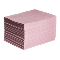 Pig Sorbent Pad, 22 gal, 15 in x 20 in, , Pink, Polypropylene MAT302 Pig MAT302