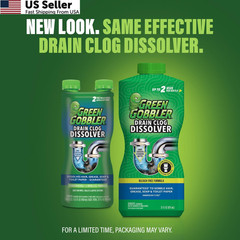 Green Gobbler Drain Clog Dissolver | Powerful Liquid 2 Count (Pack of 1)