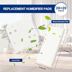 40 Pcs Humidifier Absorption Pads and Aroma Pads Sponge Filter Set
