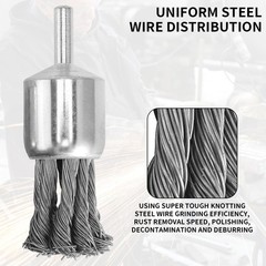 Wire Brush Wheel Cup Brush Set 3pcs,Wire Brush for Drill Coarse Carbon Steel