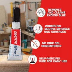 Loctite Glue Remover, Clear, 0.18 fl oz Tube, 2 per Clear