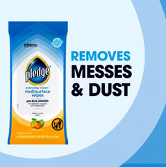 Pledge Multi-Surface Wipes, pH-Balanced formula – 25 ct.