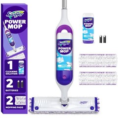 Swiffer PowerMop Mopping Kit for Floor Cleaning, Set 1 Kit, Purple and White