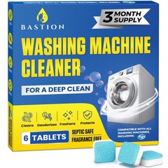 Bastion Washing Machine Cleaner, Deodorizer, & Descaler 6 Count (Pack of 1)