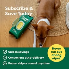 Earth Rated Pet Wipes for Dogs & Cats, Hypoallergenic, Unscented, 100 Count