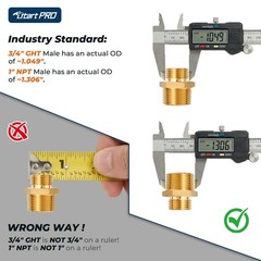 3/4″ GHT Male x 1″ NPT Male LF Brass Garden Hose Fittings Connectors Adapter,…