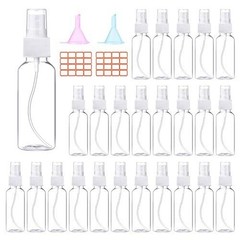 24 Pcs Spray Bottles 2oz / 55ml Clear Empty Mini White