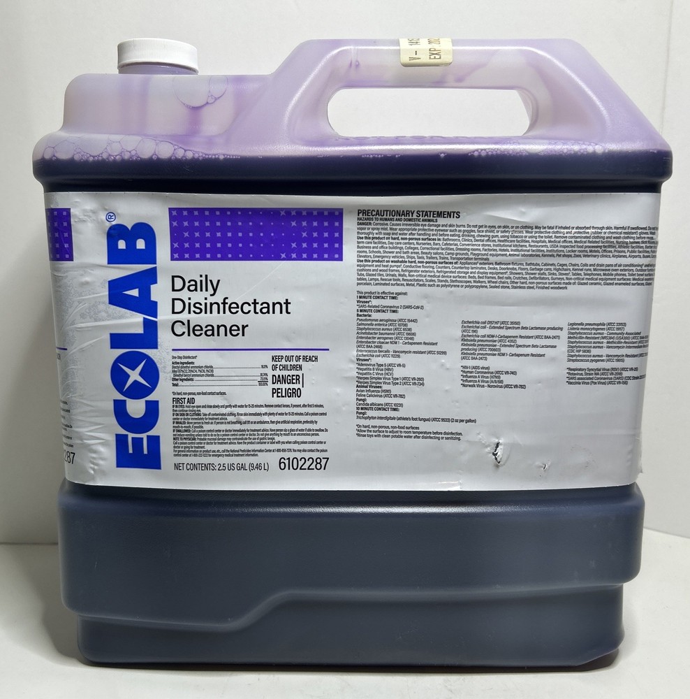 2.5 GALLONS EcoLab Daily Disinfectant Cleaner 6102287