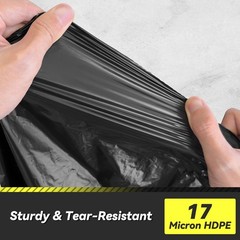 Wowflash 100 Count 55-60 Gallon Trash Bags Sturdy Tear-Resistant Commercial Can