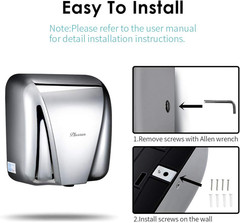 Automatic Commercial Hand Dryers for Bathrooms Commercial 1800W Heavy Duty Stain
