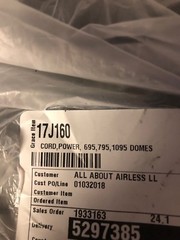 Graco 17J160 Power Cord – OEM 695, 795, 1095 Domestic US