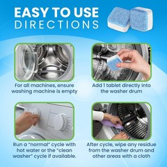 Clean Elements Washing Machine Cleaner 1 Count (Pack of 24), Blue/White
