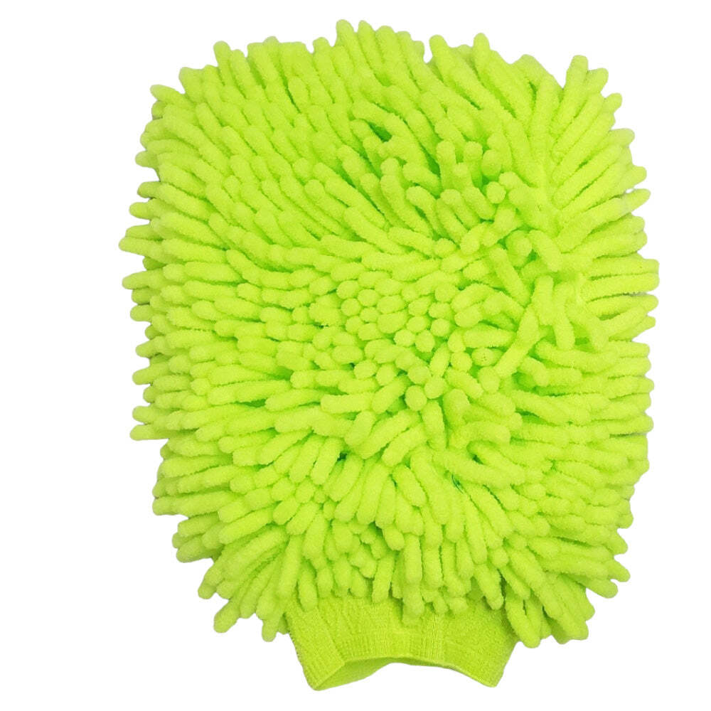 GREEN Microfiber Car Kitchen Household Wash Washing Cleaning Glove Mitt New