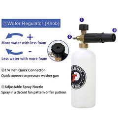 Tool Daily Short Pressure Washer Gun with Foam Cannon, Dual Black, White, Red