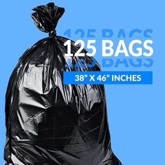 Reli. SuperValue 40-45 Gallon Trash Bags, 125 Count, Heavy Duty Black, Multi-Use