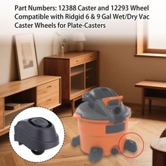 12388 & 12293 Caster Wheel Kit Accessories for Ridgid 6 & 16 Gallon black