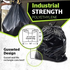 Aluf Plastics 20-30 Gal Black Heavy Duty Garbage Bags 1.5 Mil – 30X 36 – Pack