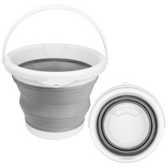 Collapsible Mop Bucket and Ice Bucket-5L(1.3 Gallon) Household 5L, Gray