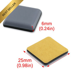 Piutouyar 12Pcs 1″ Square Teflon Furniture Sliders Self Stick Hardwood Glides