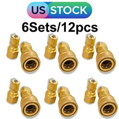 6Sets Carpet Cleaning 1/4″ Brass Quick Disconnect Coupler for Wands Hose USA