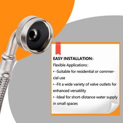 1-Pack HeSun 5 Ft Washing Machine Hose, 3/4″ FHT Stainless Steel Washer Hose …