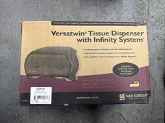 San Jamar R3600TBK VersaTwin Tissue Dispenser Classic Transparent Blk Pearl New