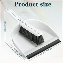 Zubebe 12 Pcs Mini Dustpan and Brush Set, Small Broom Mainly White