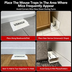 16 Pack Mouse Glue Trap,Mouse Traps Indoor for Home,Adhesive 16 Pack, clear