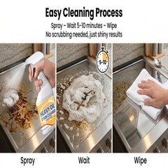Heavy Duty Kitchen Degreaser Spray, Powerful Cleaner for Stubborn Oil Stains,…