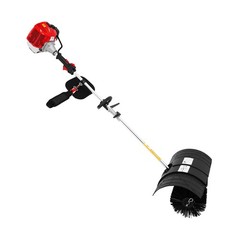 Gas Power Handheld Sweeper Broom Driveway Turf Artificial Grass Snow Clean 52CC