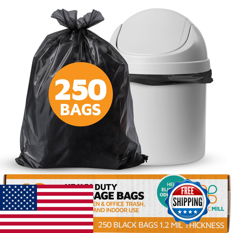 Plasticmill Heavy Duty Trash Bags – Black Garbage Bags – Plastic Trash Bags –