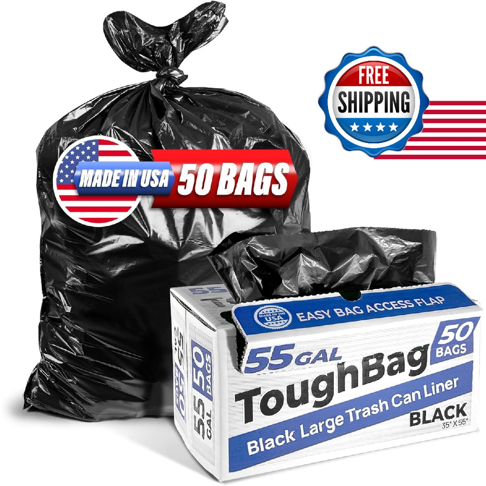 Toughbag 55 Gallon Trash Bags 55-60 Gallon Trash Bags Heavy Duty 50 –