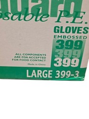 Amer Care Good Guard Disposable P.E. Gloves Large 399-3 10/100 1,000 Gloves