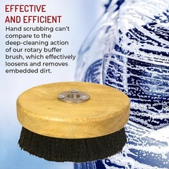 5” Wood Block Brush – Carpet & Upholstery Shampoo Tool for Rotary Buffers