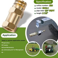 Boomless Spray Nozzle 1/2″ FPT #20 Orifices 90° & 180° Caps @ 40 PSI 5.9 GPM