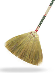 Thai Vintage Retro Grass Broom Stick, Asian Straw for Wedding Jumping, Witch, Ho