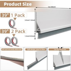 KNEELISA 39”X 1 Pack Rubber Door Sweep Bottom Exterior & 1 Pack, White