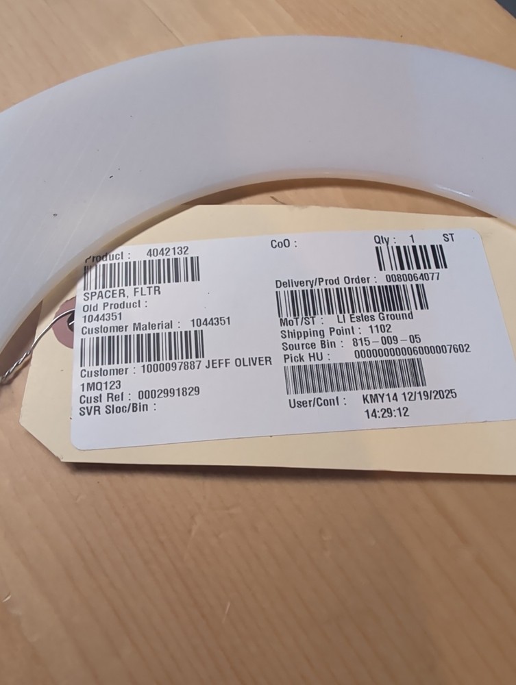 Tennant Replacement Part Spacer, Filter 4042132