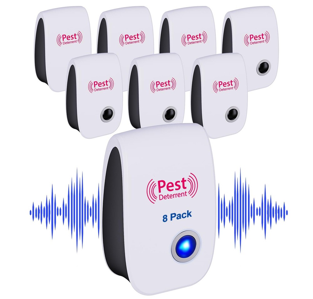 2026 Upgraded 8 Pack Ultrasonic Mouse & Pest Control Repeller 8 Pack, Blue