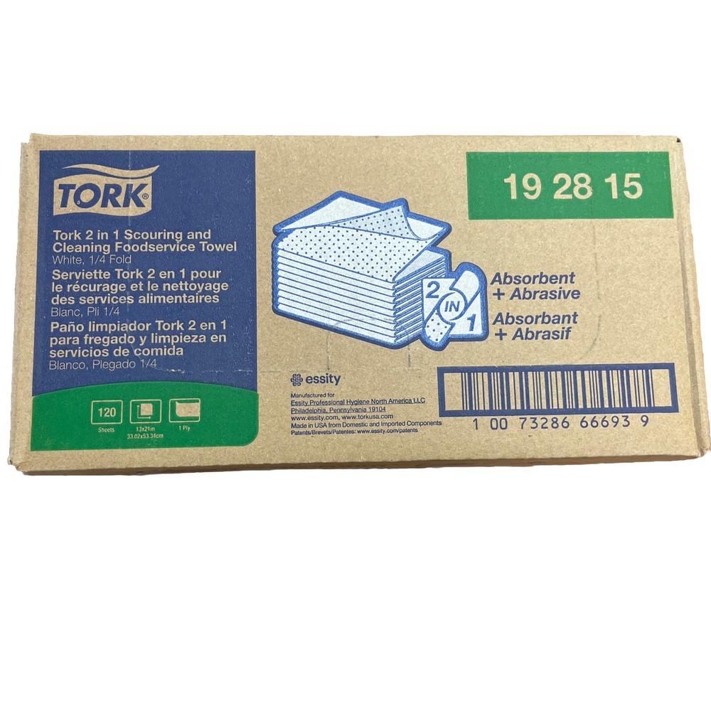 Tork 192815 13″ x 21″ 1-Ply 2 in 1 Wiper – White (120/Carton) New