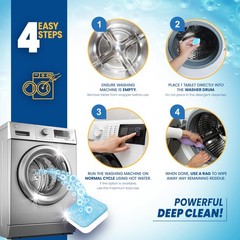 Washing Machine Cleaner Tablets 24 Pack – 24 Count (Pack of 1), Blue & White