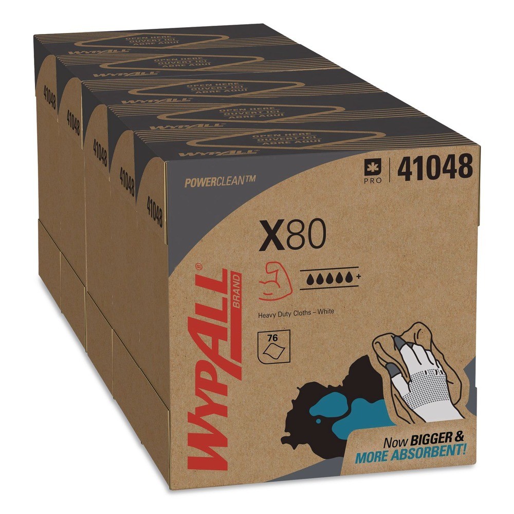 WypAll 41048 8.34″ x 16.8″ POP-UP BX HYDROKNIT X80 Cloth – Wht (5-BX/CT) New