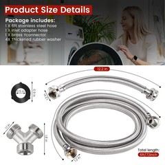 Upgraded 6Ft Steam Dryer Hose Kit by Puxyblue Includes 6Ft Braided Stainless …