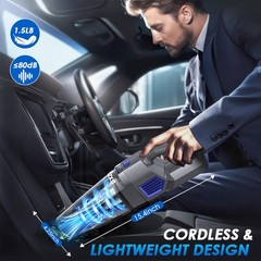 Gxzsk Handheld Vacuum Cordless, 15000PA Strong Suction Hand Gray & Deep Blue