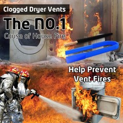 PetOde 2 Pieces Dryer Vent Cleaner Kit 11.4 inches x 1.3 inches, Deep Blue
